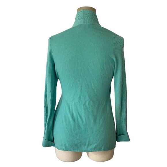 Lilly Pulitzer 100% Cashmere Wrap Sweater Top Women’s Medium Turquoise Blue - Picture 2 of 9